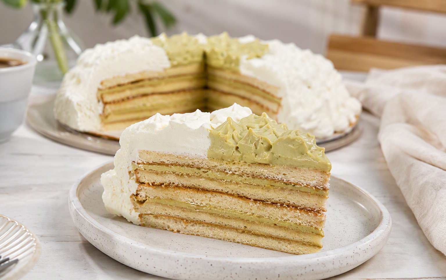Tarta de aguacate y crema de galletas de Cafetería Bayley, pastelería casera en Caleta de Vélez